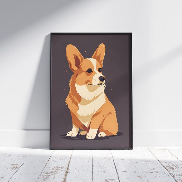 Pembroke Welsh Corgi Dog Poster | Digital Art