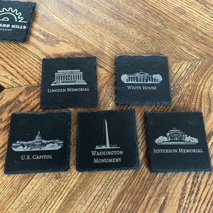 Slate Coasters - set of 5 - Washington DC Landmarks