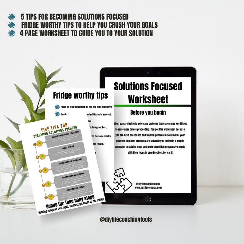 Problem Focused Worksheet Solutions-focused Worksheet- the Past Doesn't Matter! - Etsy