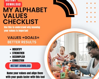 Werte Arbeitsblatt - INSTANT DOWNLOAD