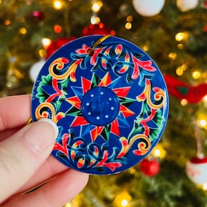 Tradycyjny ceramiczny ornament koła wołu sarchi - wystrój kostarykański - ornament wołu sarchi - pamiątka z kostaryki - sztuka etniczna