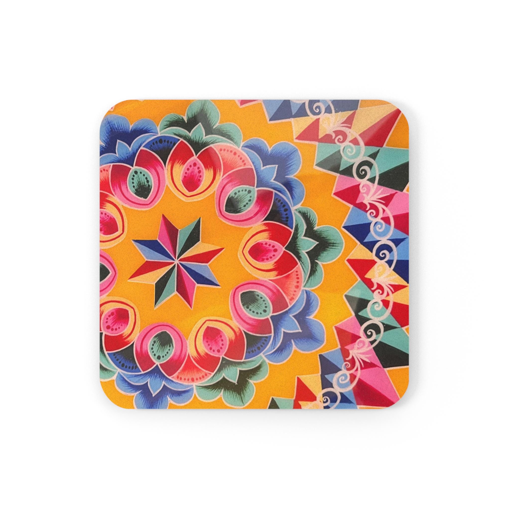 One Coaster, Decorative Drink Coaster, Cork Back Coaster, Unique Home ...