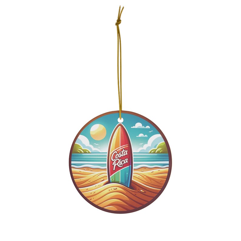 Costa Rica Beach Surfboard Ornament Sunny Beach Decor Tropical Surfing