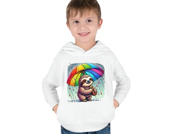 Sloth in the Rain Toddler Hoodie - Cozy Fleece Pullover for Kids - Cute Animal Design - Warm and Comfortable - Pura Vida Kids - Costa Rica