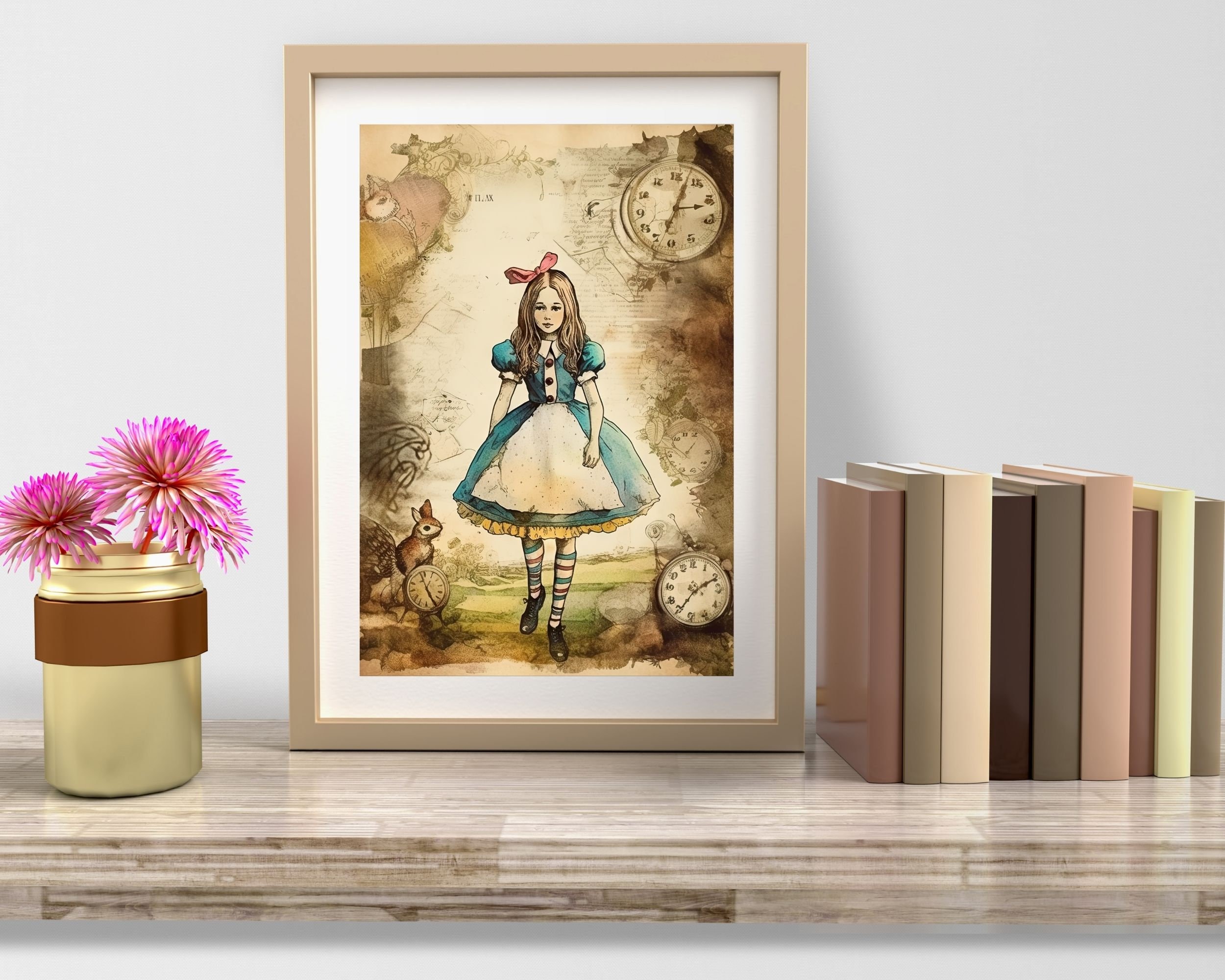 Alice Classic Print Vintage Alice in Wonderland Fairytale Art Storybook ...