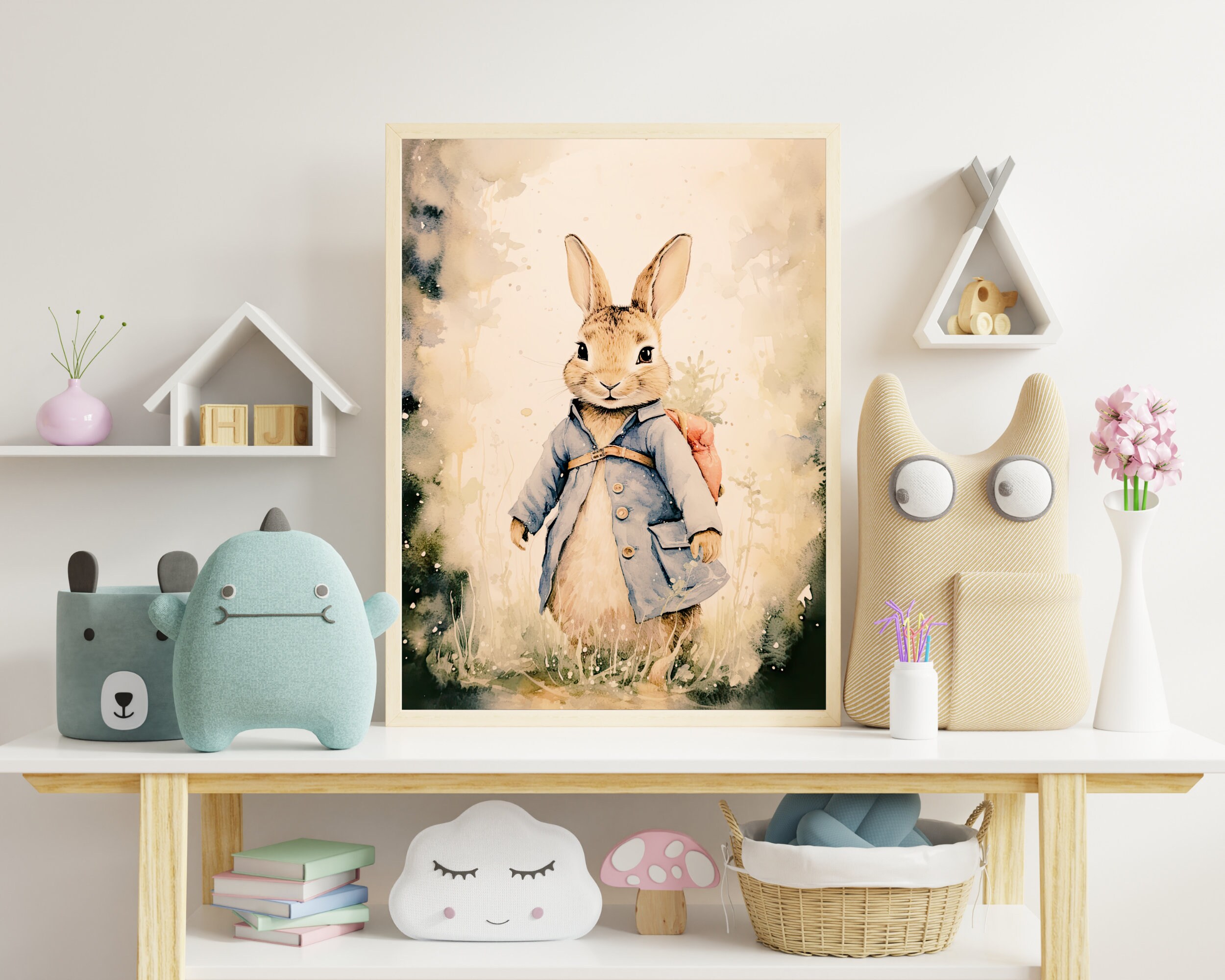 Peter Rabbit Art Peter Rabbit Painting Vintage Fairytale Etsy