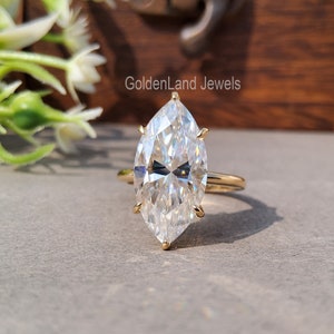 4.60 CT Marquise Moissanite Engagement Ring, Halo Wedding Ring, Handmade Ring for Women, Anniversary Gift, Marquise Cut Ring, Luxury Ring