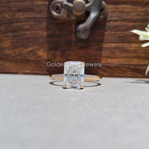 2 CT Excellent Radiant Cut Moissanite Ring,14K Solid Gold Engagement Ring, Classic Wedding Solitaire Bridal Ring, Unique Daily Ring for her