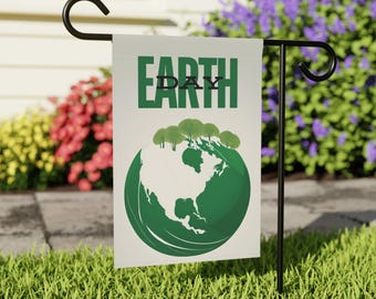 Earth Day Flagge, Earth Day Gartenfahne, Umweltschutz, Gartenfahne, Rasenschild, Gartenfahne (ANMERKUNG: Nur Fahne. Stange nicht enthalten)