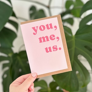 Tú, yo, nosotros - Tarjeta de San Valentín - Linda tarjeta romántica de amor - Novio, novia, pareja, esposo, esposa - A6