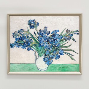Van Gogh Irises Painting Printable, Van Gogh Art Poster, Antique Van Gogh Blue Irises Wall Art, Famous Impressionist Printable Wall Decor