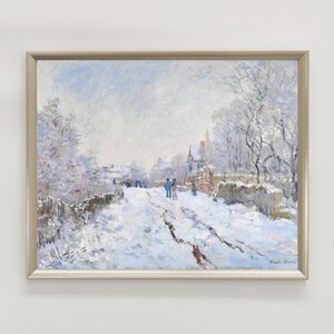 Winter Landscape Print, Snow At Argenteuil Winter Landscape Monet Painting, Snow Scene Art Print, Claude Monet Impressionist Snow Printable