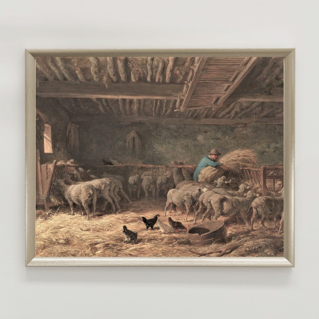 Vintage Farmhouse Barn Wall Art - the Sheepfold Art Printable With ...