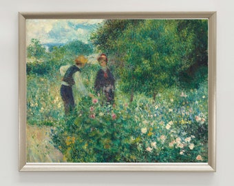 Renoir "Picking Flowers" Print: Vintage Impressionist Landscape (Digital Download)