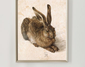 Albrecht Durer Young Hare Print: Vintage Rabbit Wall Art (Digital Download)