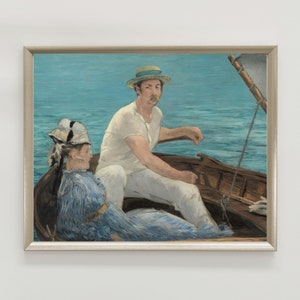 Edouard Manet Vintage &#39;Boating&#39; Sailboat Painting 1874 Manet Impressionist Vintage French Painting Digital Download Nautical Art Masterpiece