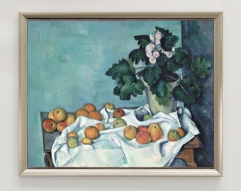 Cézanne Still Life Art Print: Apples and Primroses (Digital Download)