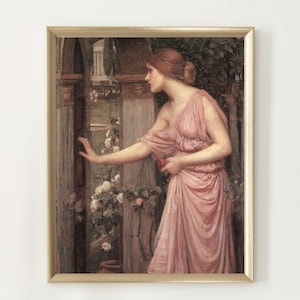 John William Waterhouse Psyche Entering Cupid&#39;s Garden Pre Raphaelite Print Literary Decor Vintage Printable Art Romantic Painting Academia
