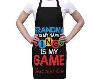 Personalized Apron Gift, Grandma Apron, Bingo Grandma Apron, Custom Cooking Apron, Baking Apron, Apron Gift, Baker Gift, Chef Apron,  Apron