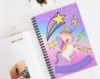 Personalized Notebook, Unicorn Notebook, Spiral Notebook, Ruled Notebook, Journal Notebook, School Notebook, Spiral Notebook, Unicorn Gift