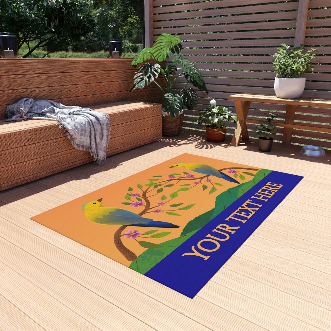 Personalized Outdoor Rug, Birds Outdoor Rug, Birds Door Mat, Unique ...