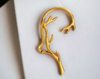 Manchette d'oreille non perçante de branche, enveloppe d'oreille de branche d'or, grimpeur d'oreille de géométrie de branche simple, clip d'os d'oreille délicat, boucle d'oreille pour femme et fille