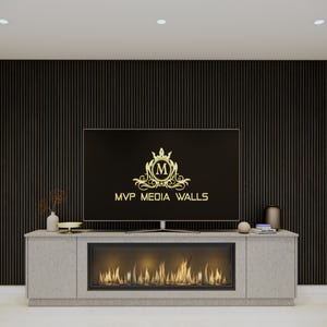 Media Wall Package - 2.4m floor standing unit - 60' Electric fire
