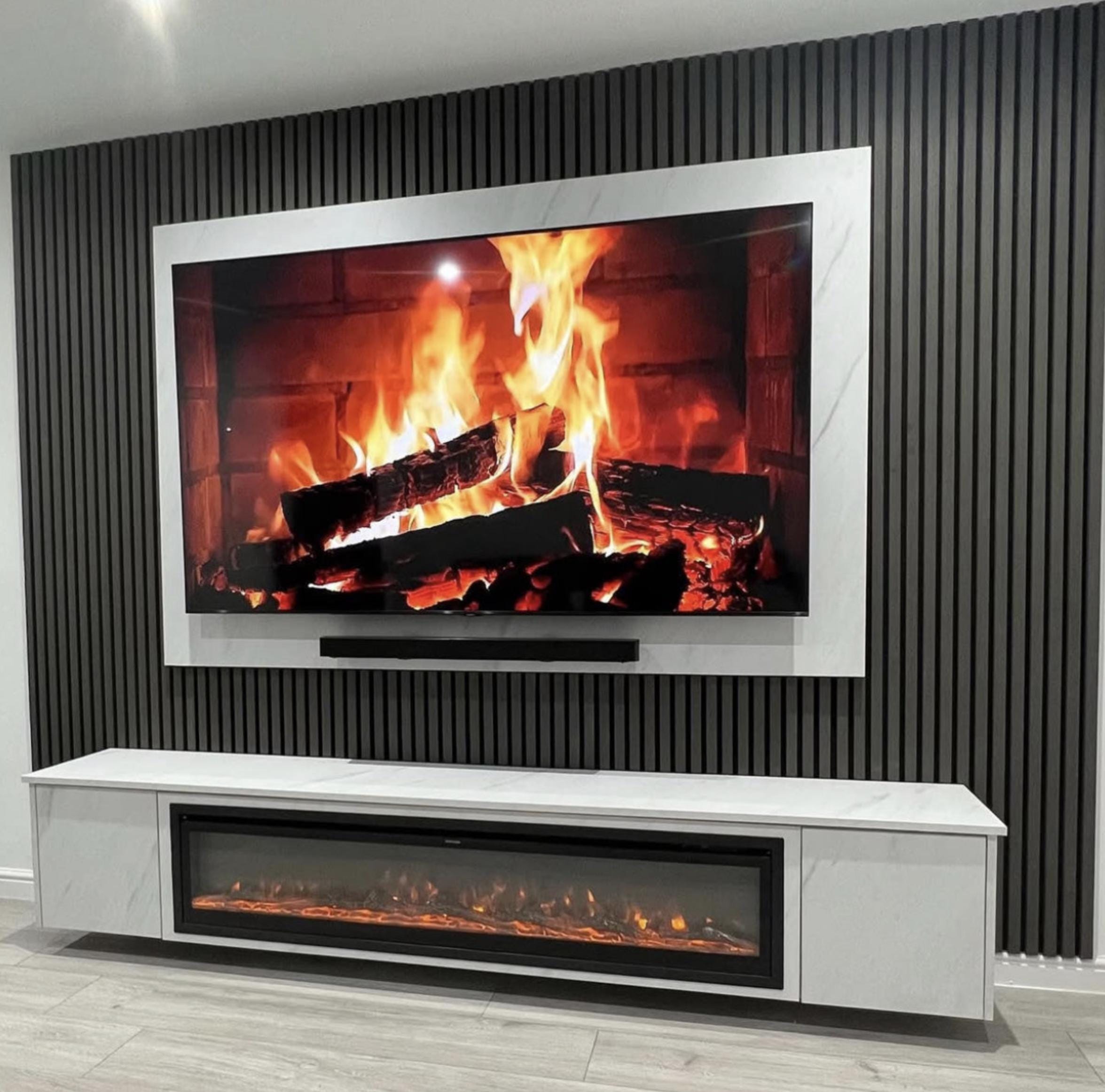 Wall Unit With Built in Fireplace and Tv Unit UK
