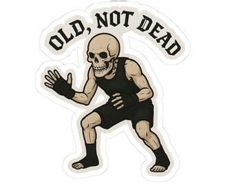Skeleton MMA Jiu-jitsu Sticker, Laptop Decal, Old Not Dead Sticker, Halloween Decor, Gym Accessories