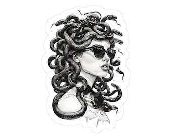 Bold Medusa Kiss-Cut Stickers, Edgy Vinyl Decals for Laptops, Water Bottles, Phone Cases, Perfect for Halloween & Gifts