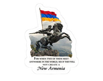 Armenian Freedom Rider sticker | Kiss-Cut Sticker, Armenian Flag William Saroyan