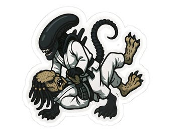 Alien vs. Predator Inspired Stickers, Jiujitsu, MMA