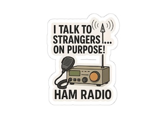 Ham Radio Kiss-Cut Stickers - Trendy Laptop Decal, Vintage Aesthetic, Cool Gift for Ham Radio Enthusiasts, Fun Stickers for Home Decor