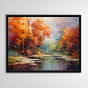 Fall Landscape Wall Art Painting for Living Room Autumn Artwork Digital Download Art Fall Scenery Painting Autumn Wall Decor Fall Artwork image 8