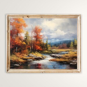 Fall Landscape Painting Wall Art for Living Room Autumn Artwork Digital Download Art Fall Scenery Painting Autumn Wall Decor Fall Artwork