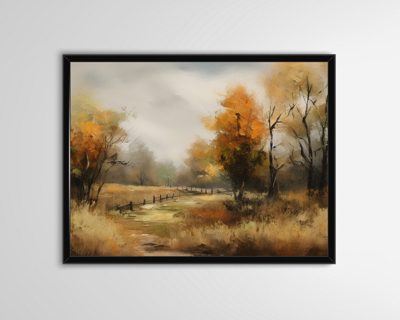 Fall Landscape Wall Art Painting for Living Room Autumn Artwork Digital Download Art Fall Scenery Painting Autumn Wall Decor Fall Artwork image 6