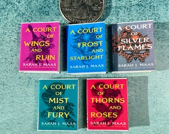 A Court of Thorn and Roses mini books series, 5 mini books, scale 1:12