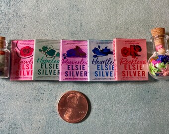 Chestnut Springs Series by Elsie Silver Mini Books, 5 Mini Books, Scale 1:12, Flawless, Heartless, Powerless, Reckless, & Hopeless