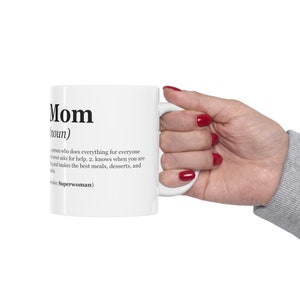 Mom Definition Keramische Mok (11oz), Moederdag Cadeau, Verjaardagscadeau, Vriend Cadeau, Thee- of Koffiemok, Zwangerschap/Baby Aankondiging