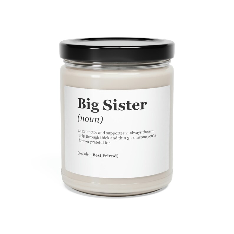 Big Sister Definition Scented Soy Candle, 9oz, Birthday Gift, Sister