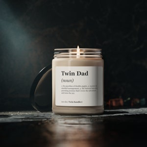 Twin Dad Definition Scented Soy Candle, 9oz, Father's Day Gift, Pregnancy Announcement for Dad to Be, Newborn Dad, New Dad, Parent Gifts