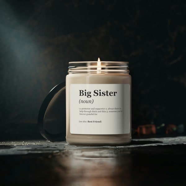 Big Sister Definition Scented Soy Candle, 9oz, Birthday Gift, Sister Gift, Thoughtful gift, Just Because Gift, Pregnancy Announcement