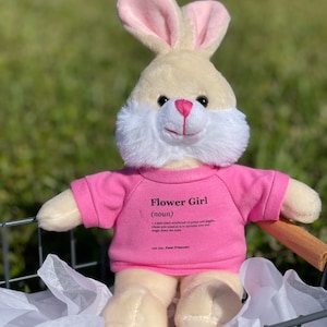 Flower Girl Definición Animal relleno, Regalos de niña de flores, Propuesta de niña de flores, Caja de propuesta de niña de flores, Regalos de fiesta de bodas para niños
