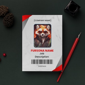 YCH exklusive Fursona Karte | Benutzerdefinierte Fursona ID Karte | Pelzige Visitenkarte | Furry Con Karte | Anpassbare Karten Gebühren - 100% Einzigartig