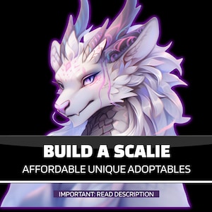 Fursona Adopt Build a Scalie: Dragon Lizard Character Ref Sheet Commission, Scalie Art Detailed Avatar, Customized and Personalized Feral