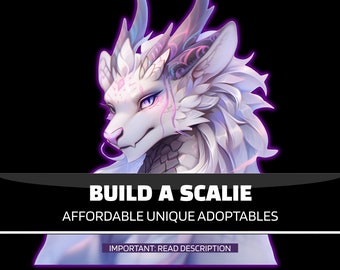 Fursona Adopt Build a Scalie: Dragon Lizard Character Ref Sheet Commission, Scalie Art Detailed Avatar, Customized and Personalized Feral