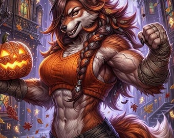 Halloween Furry Art Commission: Unique Fursona Masterpiece