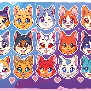 Sticker numérique télégramme - oeuvre d&#39;art personnalisée de votre personnage pour image de profil, insigne d&#39;escroc ou icône [Poilu / Anthro / Fursona / Chibi]