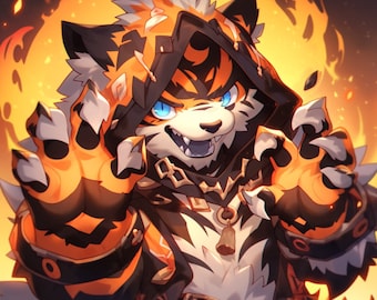 Halloween Furry Avatar | High Quality Fursona Headshot Halloween Commission | Original Character Art for Halloween