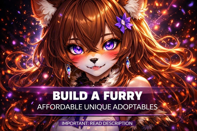 Custom Fursona Art: Detailed Avatar, Character Reference Sheet image 1
